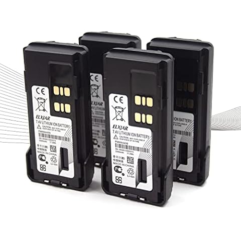elxjar (4-Pack) 7.4V 3000mAh PMNN4409AR Replacement Battery for Motorola XPR7550 XPR7350 XPR7580 APX4000 APX1000 DP4400 PMNN4448 PMNN4409 Cover