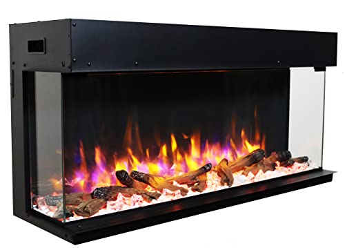 Endeavour Fires 48''/1230mm Rosedale 3D Media Wall Inset Electric Fireplace with Multi Flame Colours Log & Crystal Set, 7day Programmable Remote Control 1&2kW