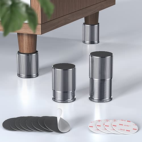 Xuenair Bed Risers, 3 Inch Bed Risers For Adjustable Base,4 Pcs Metal Bed Risers Heavy Duty Suitable For Bed，Sofa,Dresser,Tables, Tv Cabinet Etc （Gray 4 Pcs） #TOP27