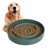 Havniva Keramik-Futternapf für Hunde, 1,5 Tassen, langsamer Fressnapf für kleine, mittelgroße und große Rassen, Anti-Schlucken, Haustierlangsamer für Spaß (Dark Green, 21cm Bowl)