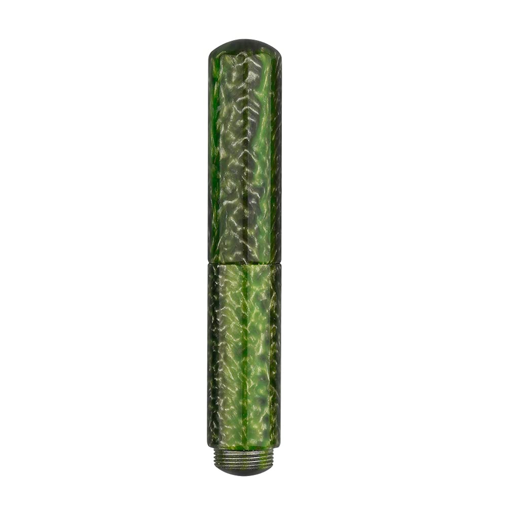 Majohn Wancai Mini stylo plume à pointe fine iridium en acrylique vert de poche avec 6 cartouches d'encre noire