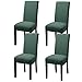 YISUN Stuhlhussen Stretch, Universal Stuhlbezug Abnehmbare Waschbar Schwingstühle,Hussen Set für Stuhl Hussen Sitzfläche für Esszimmer Weihnachten Deko(4er Set, Matcha grün)