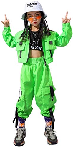 Patypeetyキッズ ダンス 衣装 ヒップホップ 女の子 子供服 男の子 hiphop ジャケット パンツ ボーイズ ガールズ ジャズ ダンス 衣装 セットアップ ジュニア 体操服 発表会 練習着 野球 運動着 大量注文対応 (ジャケット+パンツ+帽子