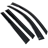 Window Visor Compatible With 2014-2018 Jeep Cherokee | Acrylic Unpainted Black Sun Rain Shade Guard Wind Vent Air Deflector by IKON MOTORSPORTS | 2015 2016 2017