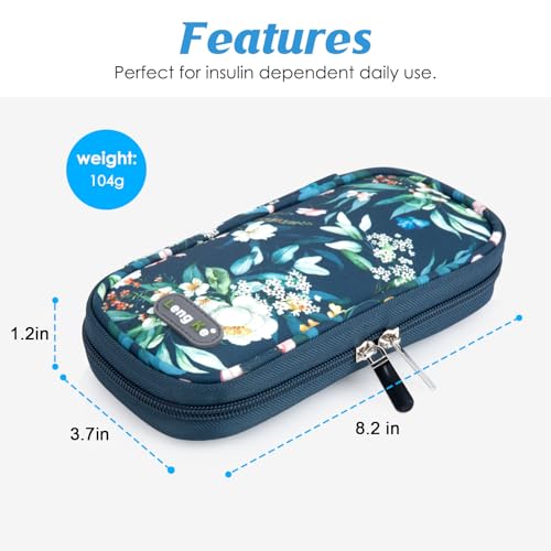 Image of YOUSHARES Insulin Cooler Travel Case - Portable Refrigerated Medicine Case for Insulin Pen, Medication and Diabetic Supplies with 2 TSA Approved Ice Pack