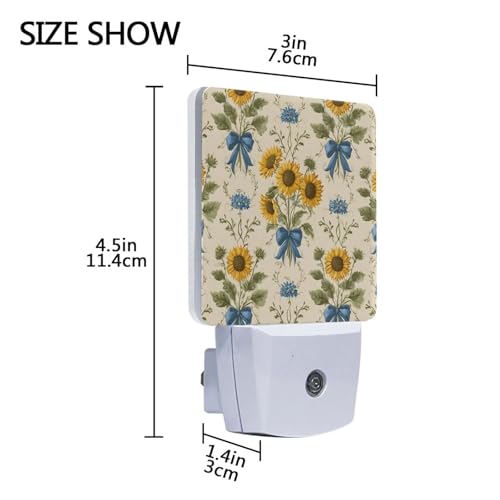 Lámpara nocturna led con sensor de luz girasol y moño miniatura 3