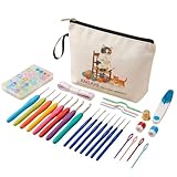ANGAHE creating moments | Kit Crochet Completo – Ganchillos Crochet y 17 Agujas de Crochet | Set completo para Principiantes y Expertos con Accesorios | Crochet Kit Ideal para Manualidades.