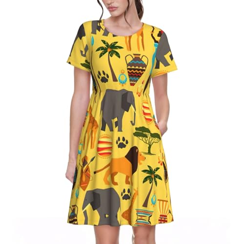 Robe d'été imprimé éléphant d'Afrique idéale pour vos vacances