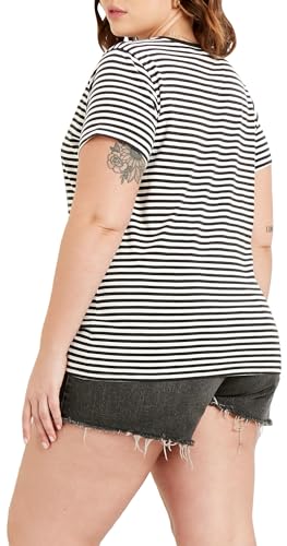 Levi' Plus Size The Perfect Tee T Shirt Femme Raita Stripe Caviar 1XL - vue 3