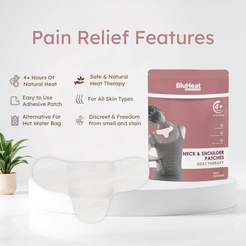 Image of Large Neck & Shoulder Pain Relief Patches (pack of 4), Safe and Natural Heat Therapy, Long lasting