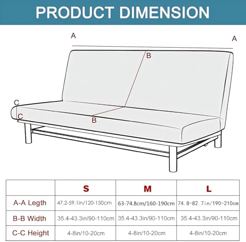 Funda elástica para sofá cama sin brazos en salón moderno 4