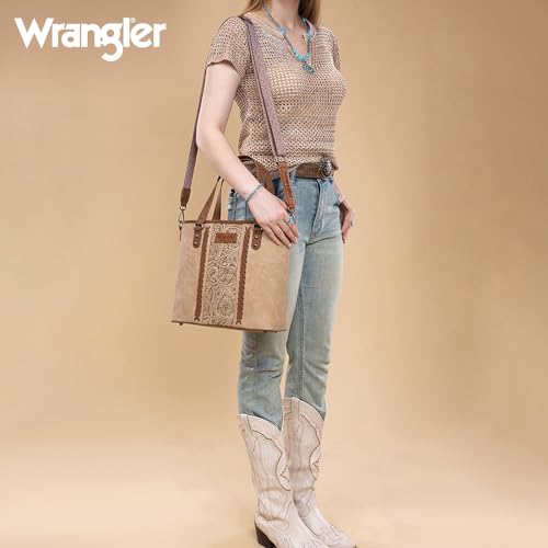 Image of Montana West X Wrangler Tote Bag for Women Western Purses with Detachable Strap Medium Satchel Handbags | with Crossbody Strap