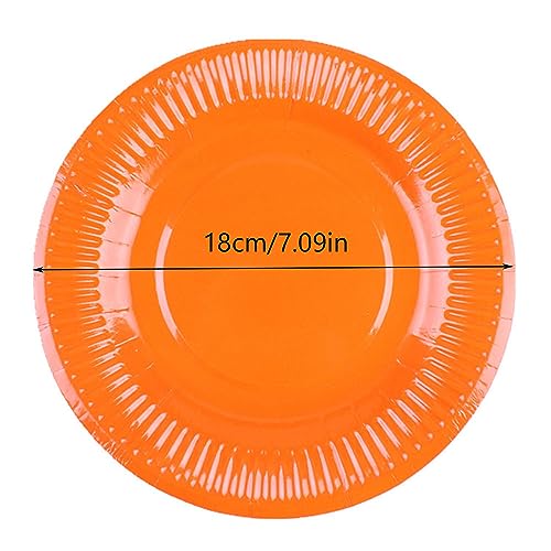 JNAWA 40 Pack Halloween Paper Plates Round Party Tableware Black Orange Paper Dessert Paper Plates Disposable Solid Color Paper Plates for Christmas Birthday Holiday Halloween DIY Painting - Image 2