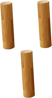 فوميز. 3 قطع من زجاجات بلسم الشفاه، انابيب مرطب الشفاه، انبوب احمر الشفاه، حاوية تخزين بلسم الشفاه، انابيب بلسم الشفاه الفارغة، حاويات بلسم الشفاه من خشب الخيزران