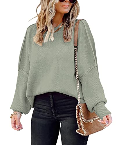 Womens Sweaters Causal Crewneck Batwing Sleeve...
