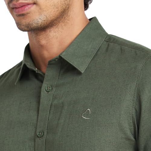 Image of Being Human Grey Slim Straight Fit Regular Collar Long Sleeves Men's Shirt Clothing