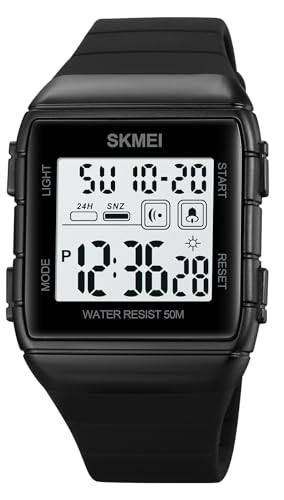 Gosasa Unisex Digital Sports Watch – Multifunction, 50M Waterproof, Silicone Strap, Stopwatch, Alarm, Countdown, Dual Time Zones for Men and Women