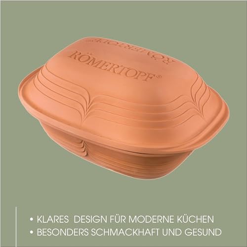 Foto von Römertopf Bräter Modern Look 3 L Tonbräter Keramik mit Deckel