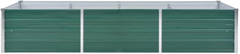 Garden Raised Bed Galvanized Steel 94.5"x31.5"x17.7" Green Lawn Planters
