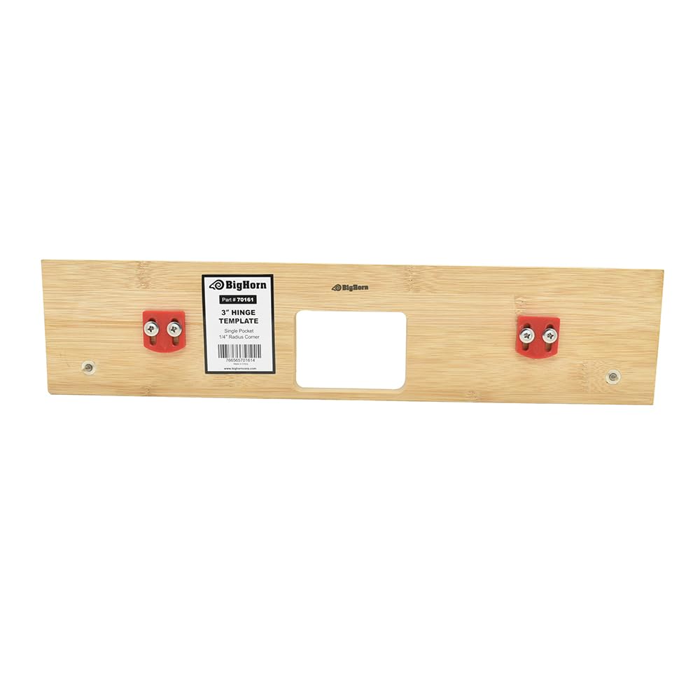 Big Horn 70161 3" Single Pocket Door Hinge Template – Precision Router Door Hinge Jig for 3-Inch Hinges, 1/4" Radius Hinge Mortising Tool for Wood Door Installation