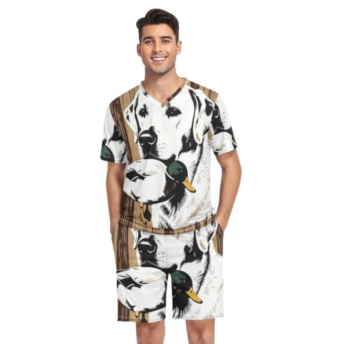 Camisas de pijama para hombre GuoChe con estampado de patos s de manga corta en talla S