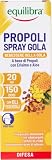 equilibra Integratori Alimentari, Propoli Spray, Integratore a Base di Propoli, Erisimo e Aloe Vera, per il Benessere della Gola, Azione Emolliente e Lenitiva, Flacone Spray 20 ml
