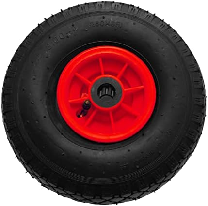 A Pair of 10 inch Pneumatic Wheels Size 3.00-4 300-4 300x4 (260 x 85) Needle Roller Bearing to Suit a 20mm Axle Shaft. Suitable for Trolleys, Sack Barrows, Jockey Wheels Carts and Wagons.