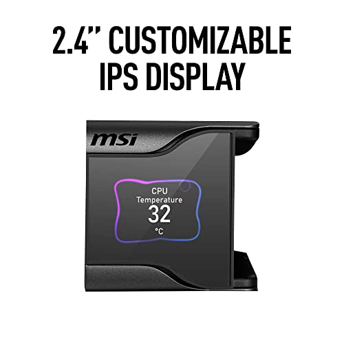 Msi Meg Coreliquid S280 - Aio Cpu Liquid Cooler - 2.4" Ips Display - Lga 1700 Ready - 280Mm Radiator - Dual 140Mm Silent Gale P14 Fans #TOP2