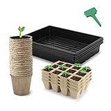CEED4U Seed Starter Kit, 3 Inches Peat Pots, 72 Cells Peat Trays, 15x11 Inches Growing Trays, 15...