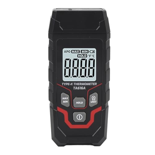 Digital K Type Thermometer, Single Channel K Type Thermocouple Thermometer with Backlight, K Type Thermocouple Tester for Industrial Use, Celsius Fahrenheit Units Display