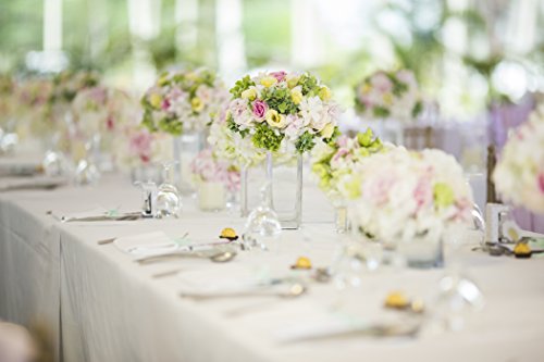 Springrose Ecoluxe 90 X 156 Inch Rectangular White Tablecloth 10 Set | Sleek & Elegant Touch, Crease & Wrinkle Resistant Polyester | For Wedding Receptions, Banquets, Restaurants, Showers, And Parties #TOP5