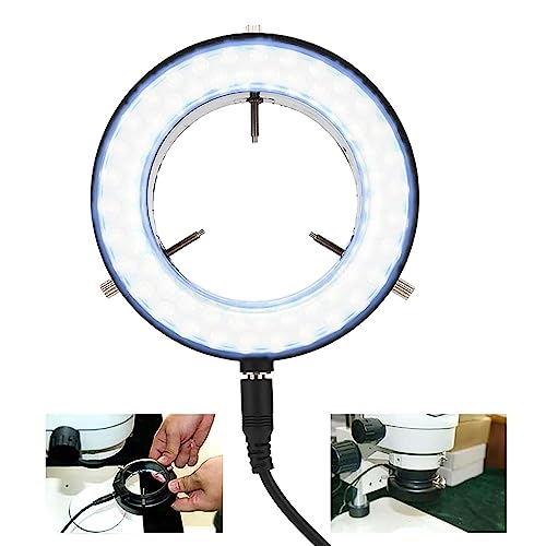 Mikroskop-Ringlicht, LED Ringlicht Zubehör für Digitale Mikroskope, 56 LEDs, Verstellbare Ringlicht-Beleuchtungslampe für Stereomikroskop-Objektivadapter für die Schmuckreparatur