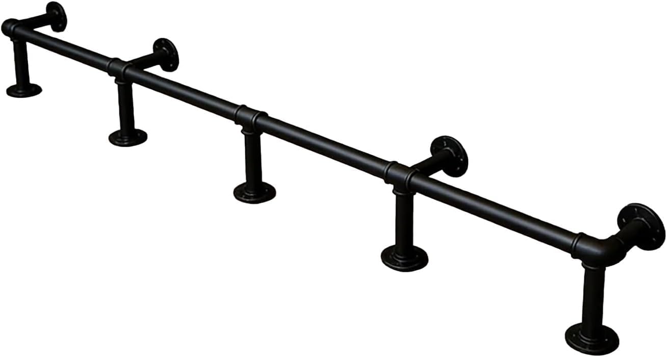 LXXW Bar Foot Rail Bar Foot Rail Kit, for Indoor & Outdoor, Rails for Restaurant Kitchen Library Counter(Schwarz,2.5M/8.20FT)