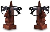 WhopperIndia Set of 2 Wooden Spectacle Holder, Eyewear Holder, Eyeware Retainer Holder, Sunglasses Stand, Goggles Holder Perfect for Family