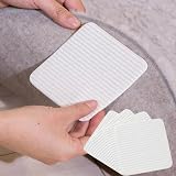 idudu 4 Stück Teppich-Greifer Teppich Antirutschunterlage Teppichgreifer Antirutschmatte antirutsch Pads Vacuum Tech rutschfest waschbar Teppich Stopper für Hartholzböden/Fliesen/Matten（Weiß）