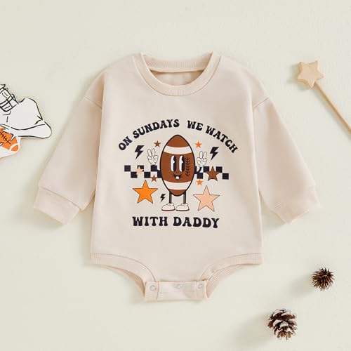 Newborn Baby Football Outfit Bubble Romper Long Sleeve Sweatshirt Jumpsuits Bodysuit Fall Winter Clothes2