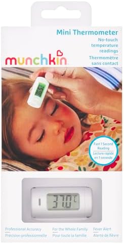 Munchkin Non-Contact Infrared Baby Thermometer | LCD Screen Single Button Compact and Convenient for Travel | Kids Body Temperature Measurement with Fever Alert