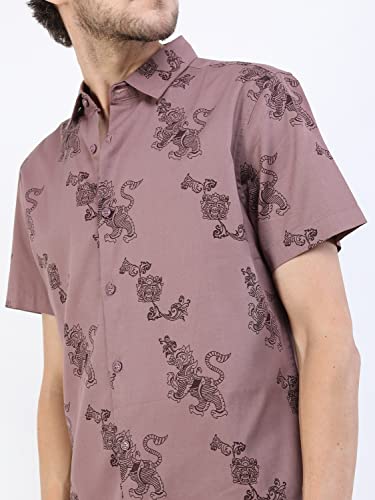 Image of KETCH Men Slim Fit Printed Half Sleeve Shirt