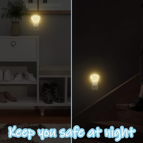 Image of Night Light Spring Flowers Plug-in LED Dusk-to-Dawn Sensor Soft Night Lamp,Suitable for Home Bedroom Bathroom Hallway Stairs