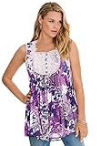 Roamans Women's Plus Size Angel Chiffon Blouse Top - 20 W, Orchid Bloom Floral Purple