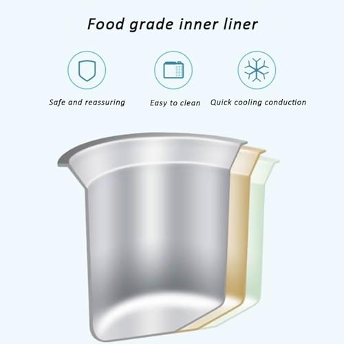 WhAeoy Automatische Eismaschine (500 Ml), Ohne Vorkühlung + Leicht Zu Reinigen, Mit Transparentem Deckel, Ein-Knopf-Start, Kompakt / 24 X 17 X 19 Cm, Für Gefrorenes Obst,A – Bild 7