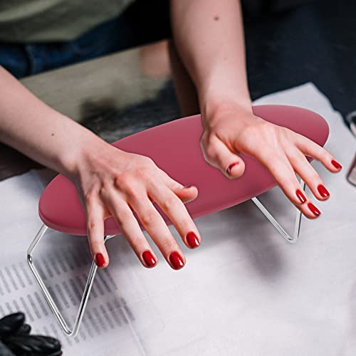 FRCOLOR Nagel Handauflage Kissen für Nageltisch Leder Handgelenk Armlehne Nagelkissen Handkissen Armauflage Halter (rot) – Bild 8