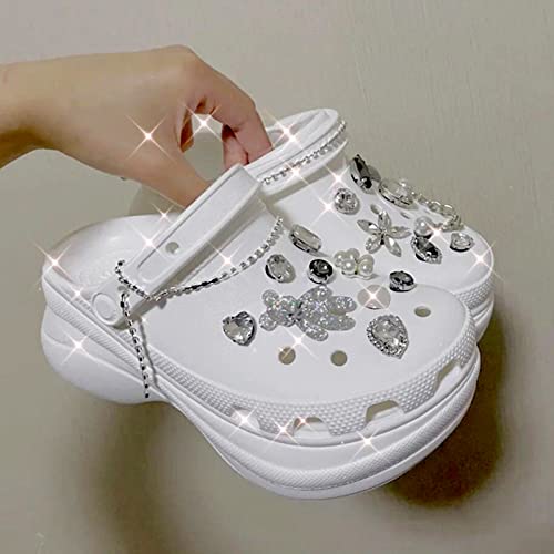 DKDDSSS Shoe Charms, Crystal Diamond Shoe Accessories, Bling Chain Charms for Clog,DIY Clog Sandals Croc Accessories