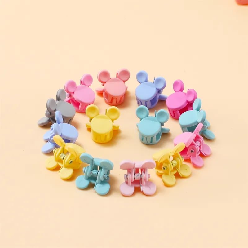 Image of NEOBABY Mini Colorful Cartoon Design Tiny Hair Clip for Multiple Hair Styling | Hair Claws Accessories for Kids Baby Girls and Women's Multicolors (Pack of 24)