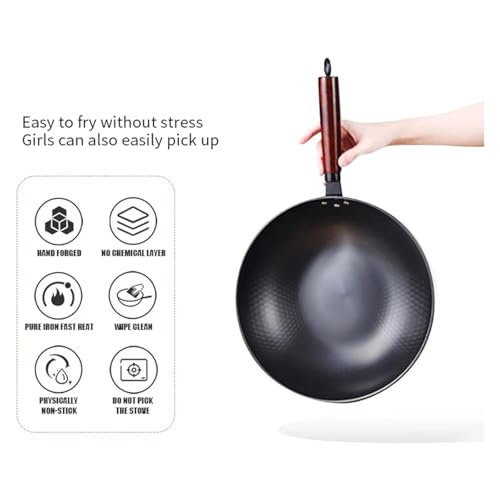 Wok de Hierro Fundido Chino 34 cm miniatura 4