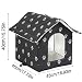 Katzenhaus Outdoor Winterfest, Katzenhöhle für Draußen, Katzenhaus Für Draußen Wasserdicht, Kombiniert isolierte Aluminiumfolie Mit abnehmbarem Transparentem Vorhang (L, Black)