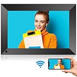 10 Inch WiFi Digital Picture Frame with HD Touch Screen, Motion Sensor, 16GB Storage, Digital Photo Frame with IPS HD Display, Auto-Rotate, Share Pictures via App, E-Mail, Micro USB, No Monthly Fee