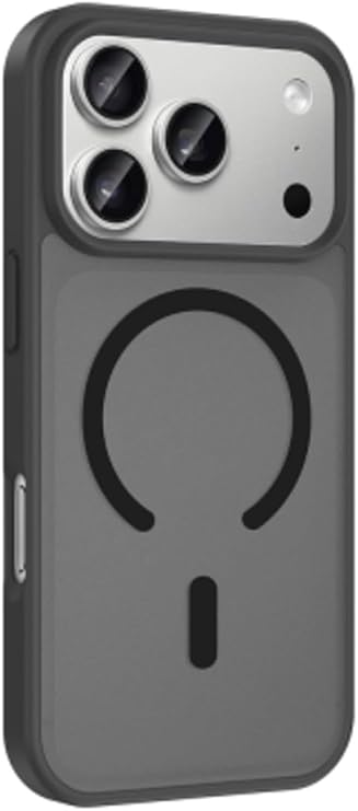 CONSTRAIN Apple iPhone 18 Pro Max ve iPhone 17 Pro Max İçin Kamera Korumalı Buzlu Mat Renkli Çerçeveli MagSafe İle Uyumlu Telefon Kılıfı Arka Kapak - Siyah