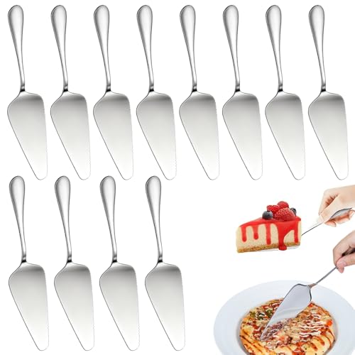 Zykra 12 Pezzi Set di spatole per Dolci in Acciaio Inox con Bordo seghettato, Argento Paletta Torta in Acciaio Inox, Paletta Torta in Acciaio Inossidabile da 23 cm, Palette da Dolce per Cucine, Feste