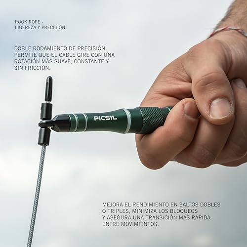 Comba de saltar de alta velocidad PICSIL Rook con mango ergonómico y cable ajustable 5